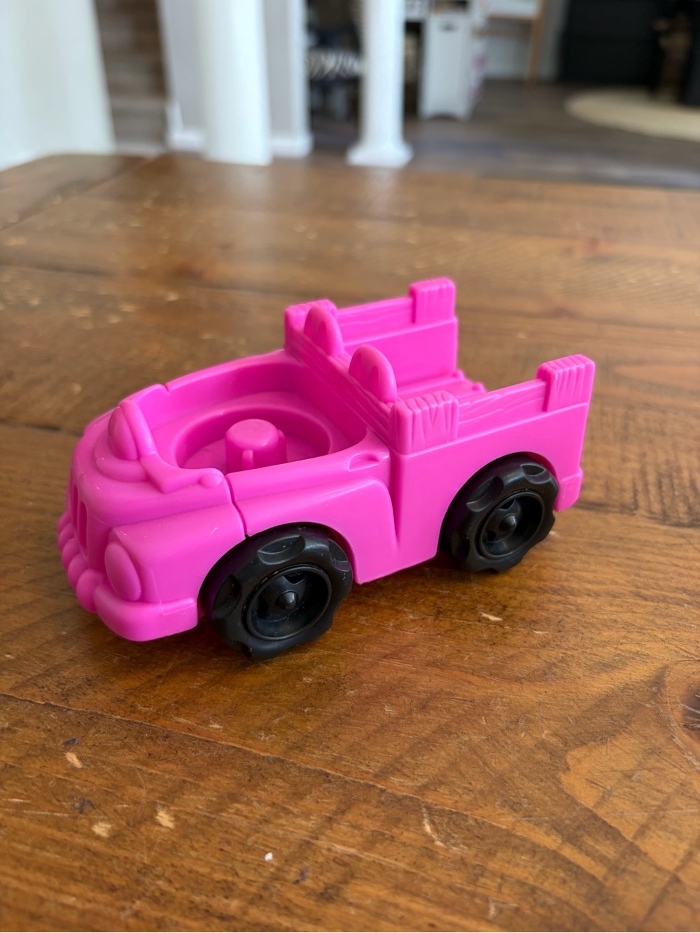 Fisher Price Little People pink pickup farm truck as is